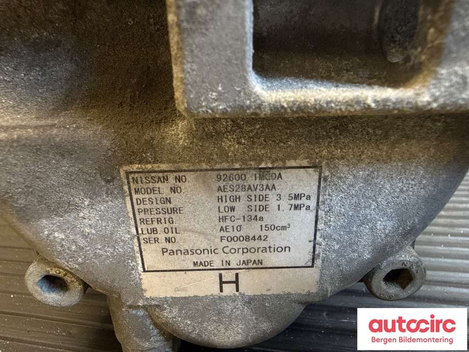 Aircondition kompressor til Nissan Leaf 2011-2017 (Type I) (NISSAN|926001MG0A|)