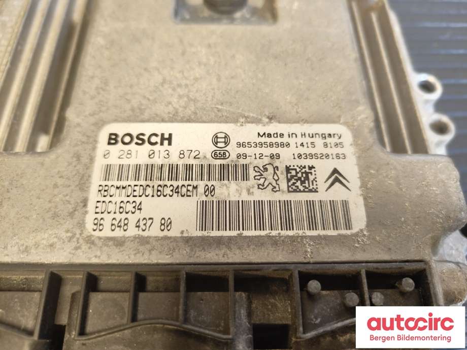 Styreenhet motor til Peugeot Partner 2019-->> (Type III) (PEUGEOT|1943 29||96 648 437 80)