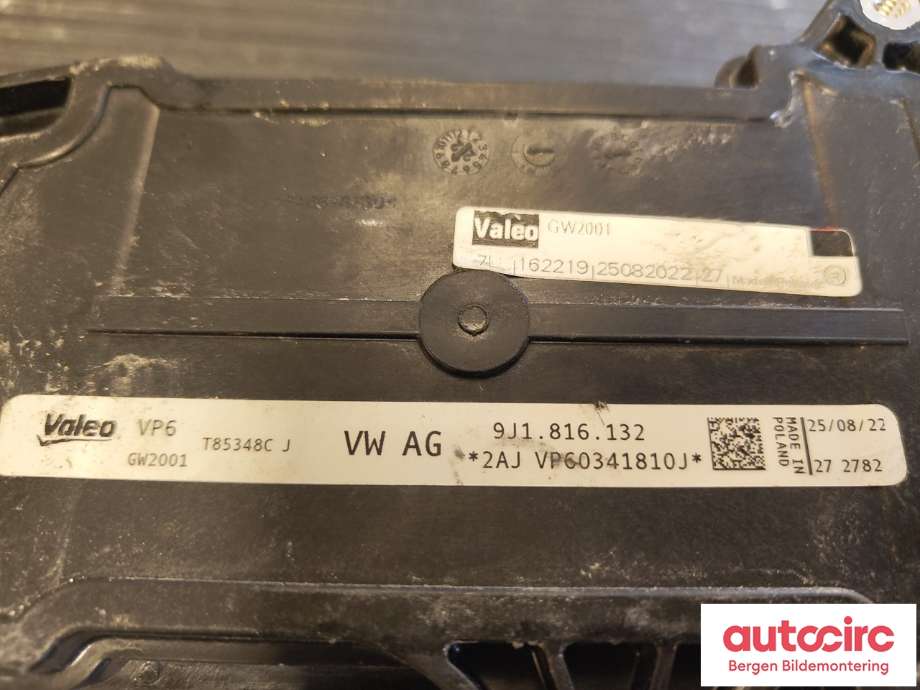 Varmeapparat register til VW ID.4 2020-->> (VOLKSWAGEN|9J1 816 132 A|9J1 816 132|)