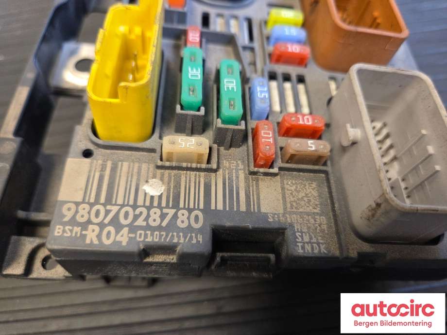 Sikringsboks til Citroën Berlingo 2015-2019 (Type II, Fase 2)  (CITROEN|98 070 287 80|)