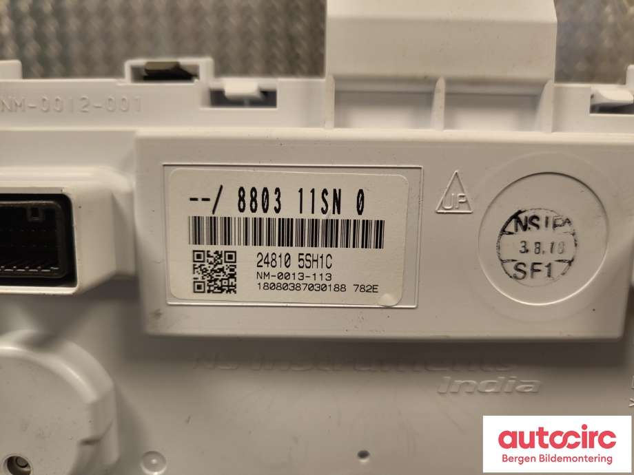 Instrumentpanel til Nissan Leaf 2018-->> (Type II)  (NISSAN|248105SH1C|)