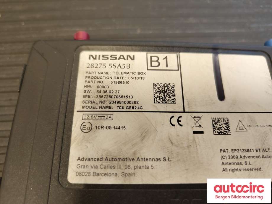 Styreenhet diverse til Nissan Leaf 2018-->> (Type II)  (NISSAN|282755SA5B|)