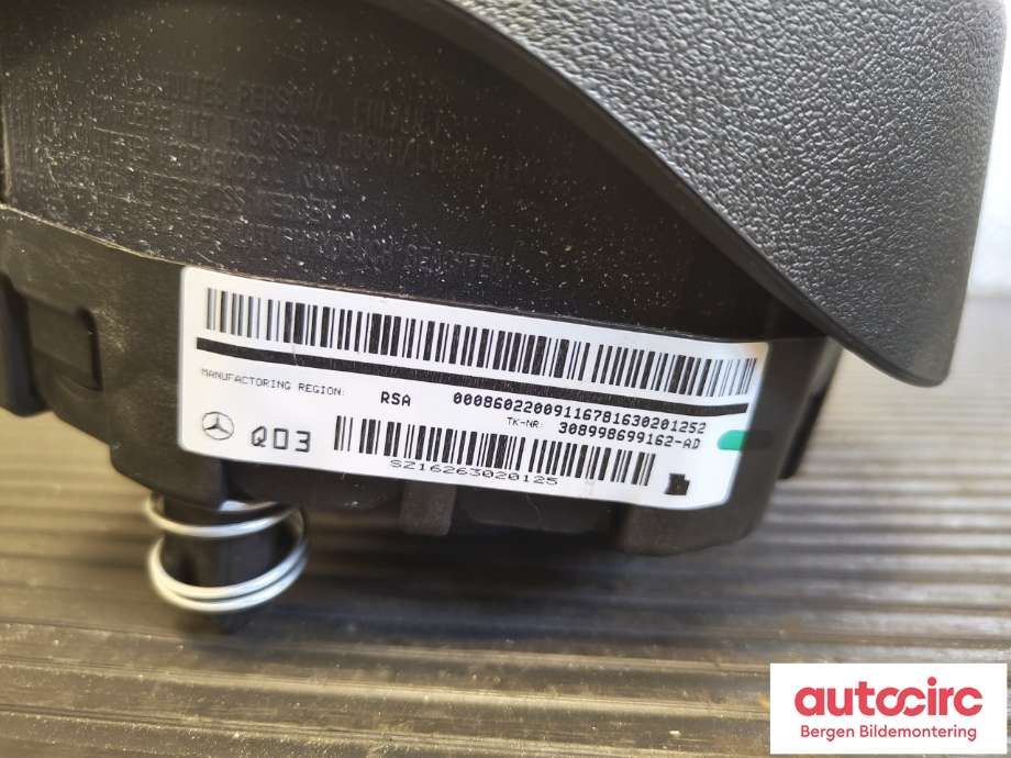 Airbag rattpute til Mercedes C-Klasse 2014-2018 (Fase 1) (W205) (W205) (MERCEDES|A 000 860 22 00|)
