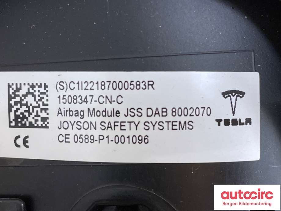 Airbag rattpute til Tesla Model 3 2018-2023 (Fase 1) (1508347-CN-C)