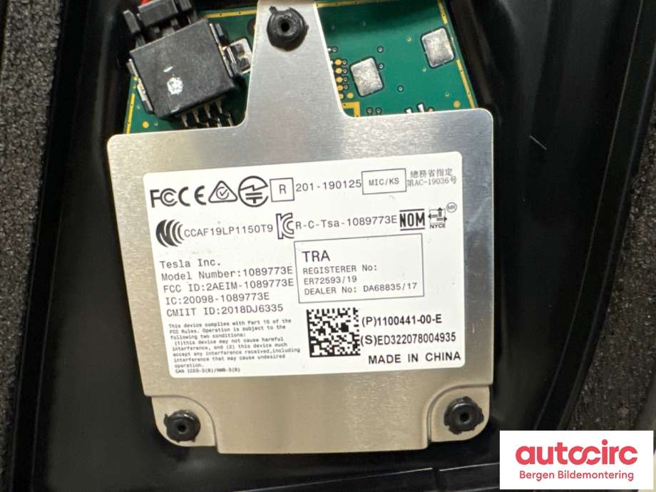 Kamera til Tesla Model 3 2018-2023 (Fase 1)  (1109255-00-I)