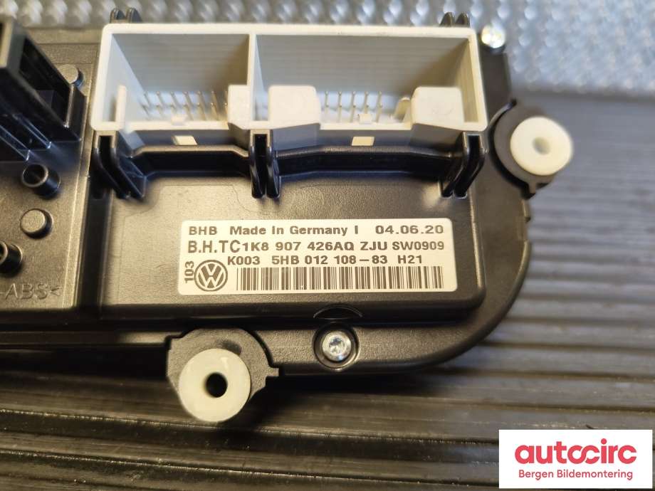 Varmeapparat betjening til VW Caddy 2015-2020 (Type III, Fase 3)  (VOLKSWAGEN|1K8907426AQ|)