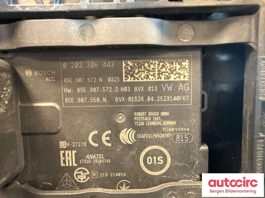 Sensor radar til Porsche Macan 2014-->> (95B) (95B) (PORSCHE|PAD 907 550 B||85E 907 572 N)