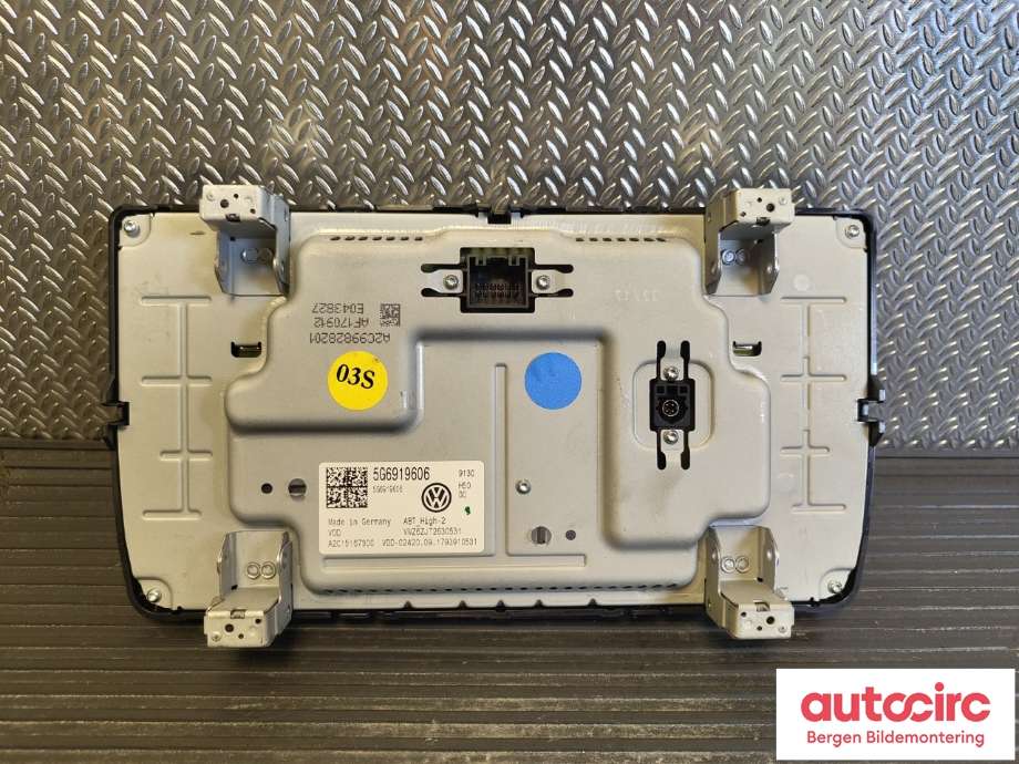 Multimedia display (MCU - Media Controller Unit) til VW e-Golf 2017-2020 (Fase 2)  (VOLKSWAGEN|5G6 919 606 C|)