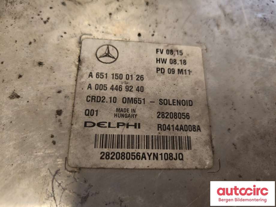 Styreenhet motor til Mercedes C-Klasse 2007-2011 (Fase 1) (W204) (W204) (MERCEDES|A6511500126|)