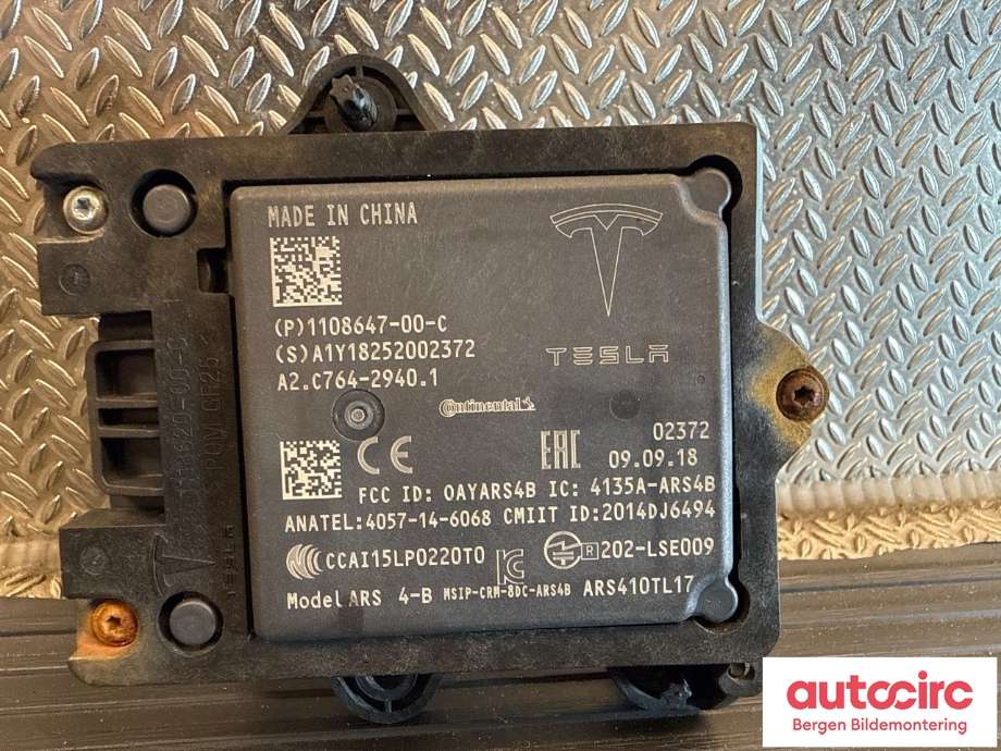 Sensor radar til Tesla Model X 2016-->> (TESLA|1108647-00-C|)