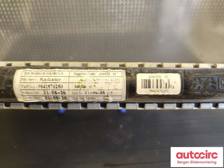 Radiator (automat gir) til Peugeot 2008 2019-->> (Type II)  (PEUGEOT|98 269 468 80|)