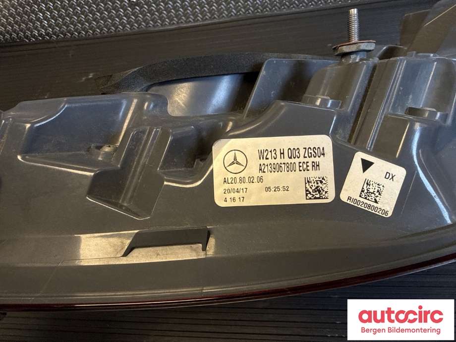 Baklykt høyre til Mercedes E-Klasse 2016-2023 (W213) (W213) (MERCEDES|A 213 906 78 00|)