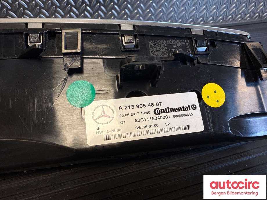 Varmeapparat betjening til Mercedes E-Klasse 2016-2023 (W213) (W213) (MERCEDES|A 213 905 99 07|A 213 905 48 07|)