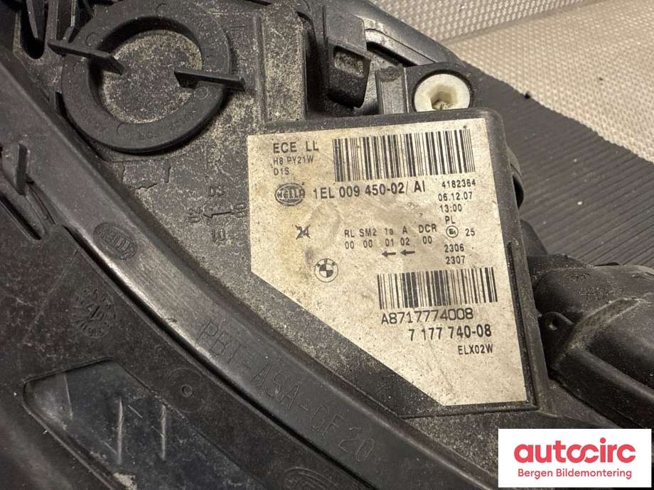 Frontlykt høyre halogen til BMW 5-Serie 2003-2010 (E60/E61) (E60/E61) (BMW|63 12 7 177 728|)