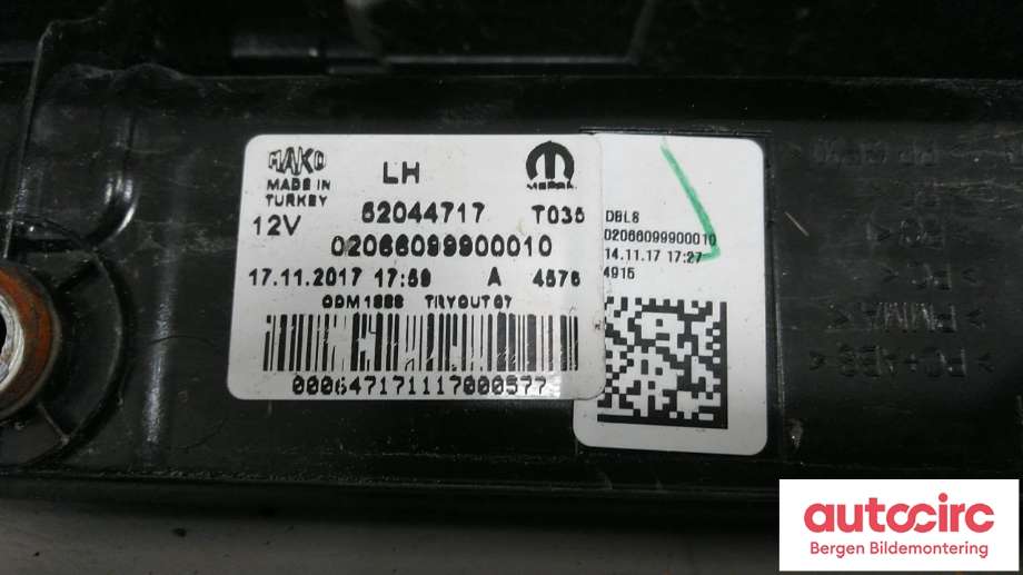 Baklykt høyre til Fiat Doblo 2010-->> (Type II)  (FIAT|52044715||52044718)