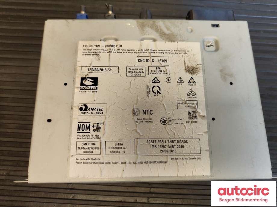 Bilstereo til Peugeot Expert 2016-->> (Type III)  (PEUGEOT|16 666 342 80|)