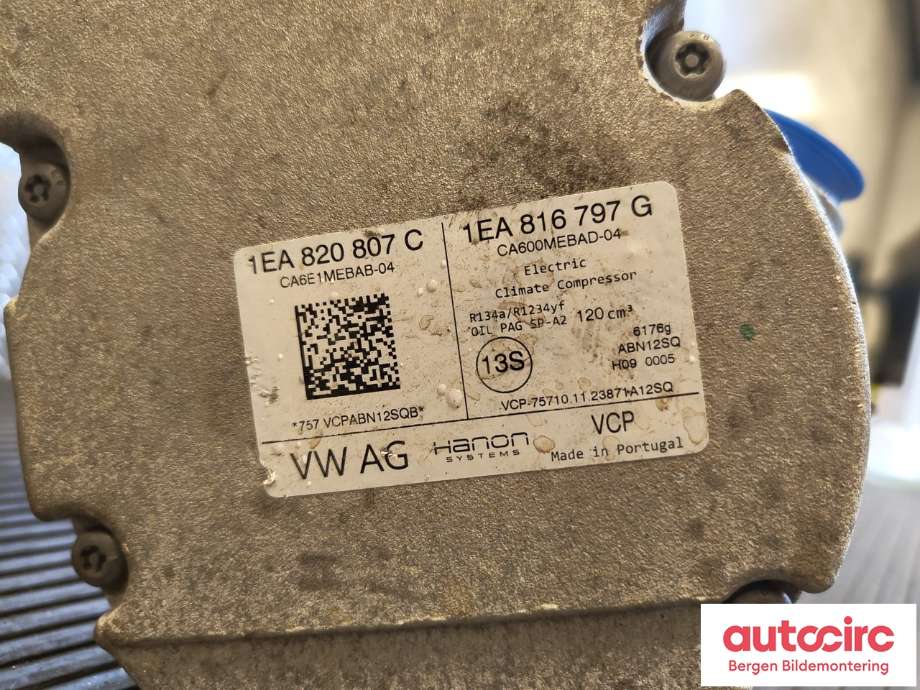 Aircondition kompressor til Audi Q4 e-tron 2021-->> (AUDI|1EA 820 807 J|)