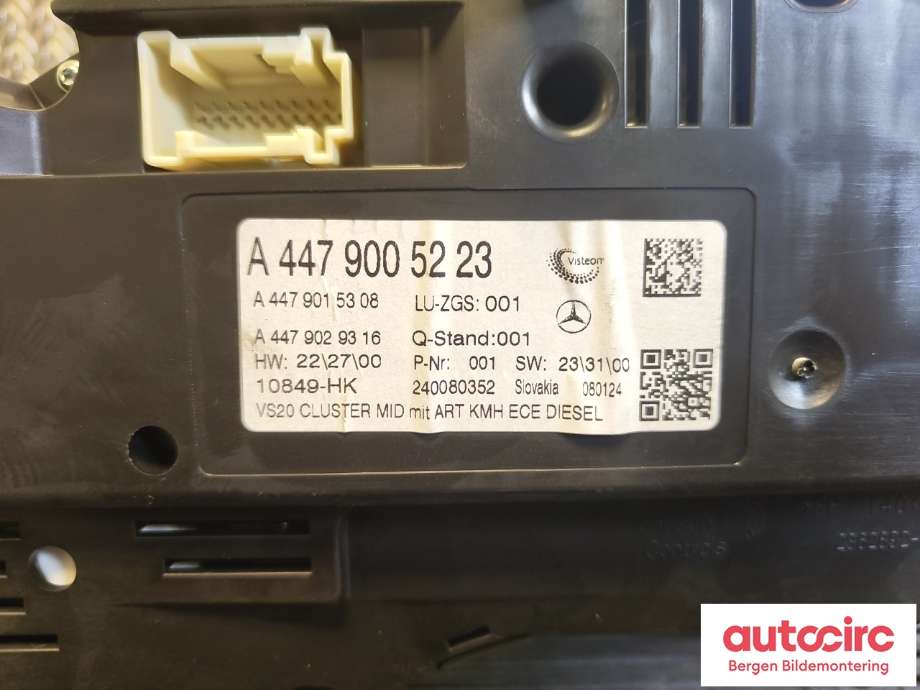 Instrumentpanel til Mercedes Vito 2014-->> (W447) (W447) (MERCEDES|A4479006524|)