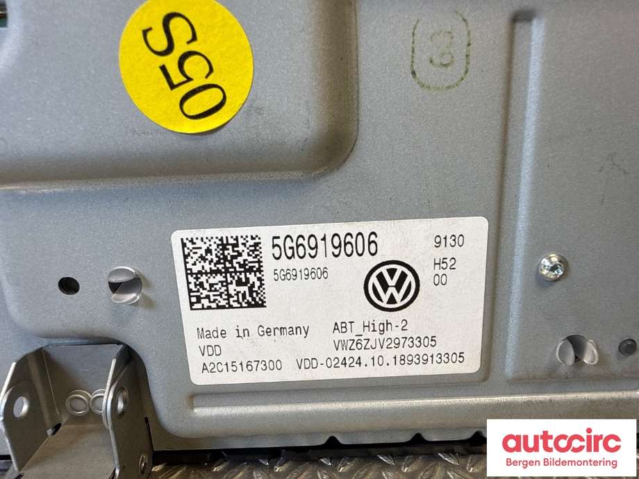Instrument kjørecomputer til VW e-Golf 2017-2020 (Fase 2) (VOLKSWAGEN|5G6 919 606 C|)