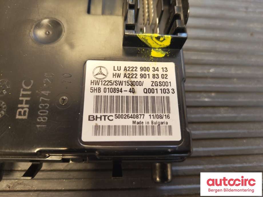 Styreenhet klima/aircondition til Mercedes C-Klasse 2014-2018 (Fase 1) (W205) (W205) (MERCEDES|A 222 900 34 13|A 222 900 40 15|)