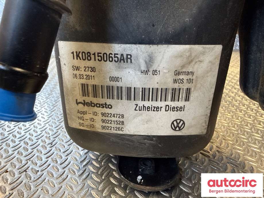 Dieselvarmer til VW Caddy 2010-2015 (Type III, Fase 2) (VOLKSWAGEN|1K0 815 071 AN|)