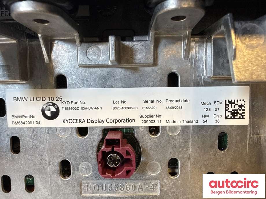 Instrument kjørecomputer til BMW i3 2013-2022  (BMW|65 50 6 842 991|)
