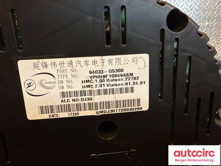 Speedometer til Kia Niro 2016-2021  (KIA|94033G 5300|)