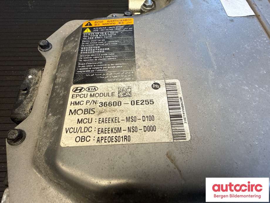 Inverter elbil til Hyundai Ioniq Electric 2019-->> (Fase 2) (HYUNDAI|36601 0E255|)