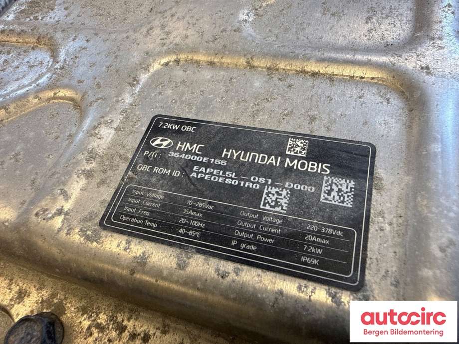 Batterilader (OBC - On Board Charger) til Hyundai Ioniq Electric 2019-->> (Fase 2)  (HYUNDAI|36400 0E155|)