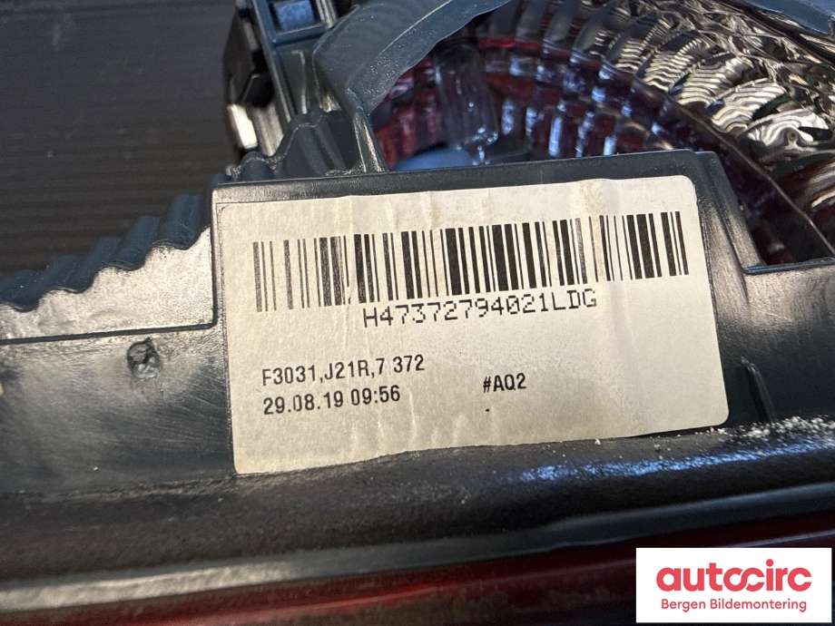 Baklykt høyre indre til BMW 3-Serie 2012-2018 (F30/F31/F34) (F30/F31/F34) (BMW|63 21 7 372 794|)