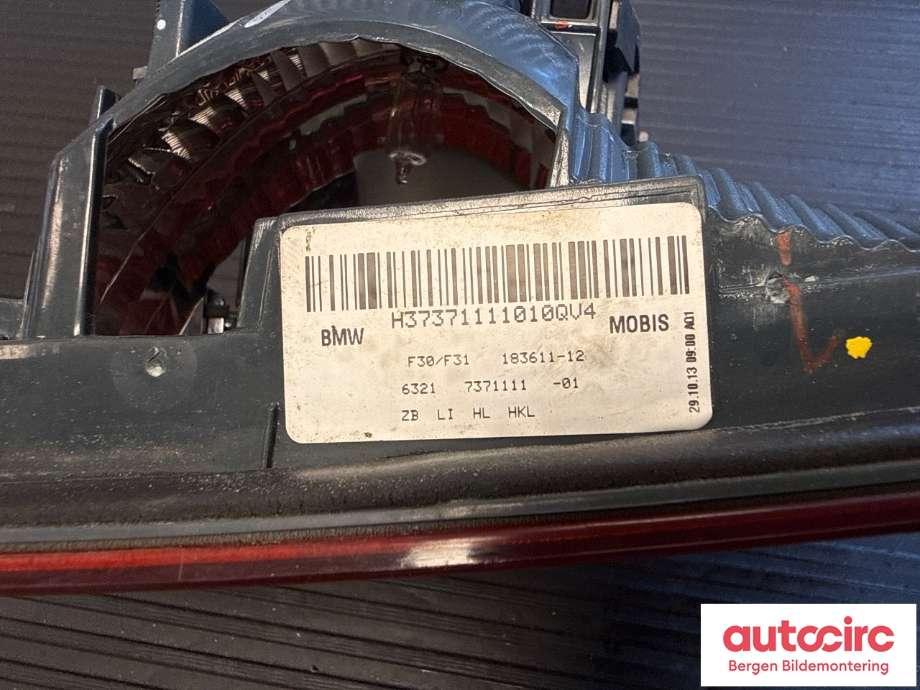 Baklykt venstre indre til BMW 3-Serie 2012-2018 (F30/F31/F34) (F30/F31/F34) (BMW|63 21 7 372 793|)