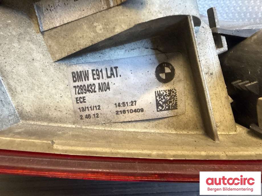 Baklykt høyre til BMW 3-Serie 2005-2011 (E90/E91/E92/E93) (E90/E91/E92/E93) (BMW|63 21 7 289 432|63 21 7 154 160|)