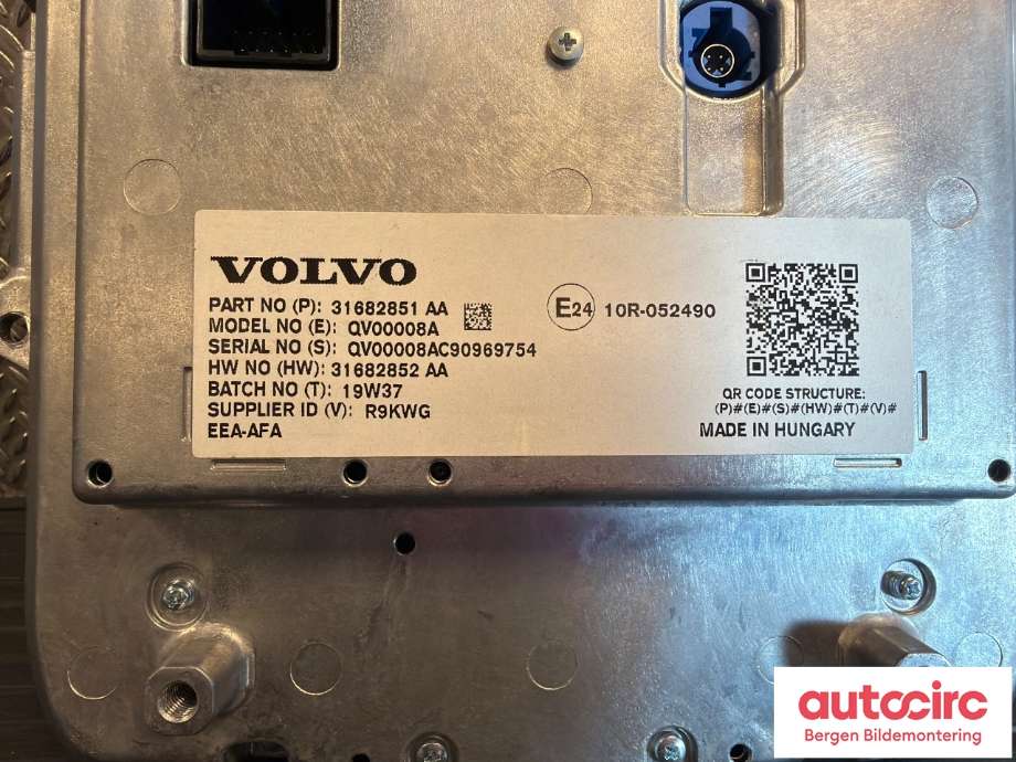 Multimedia display (MCU - Media Controller Unit) til Volvo V90 / V90 CC / S90 2016-->> (VOLVO|36010873|)