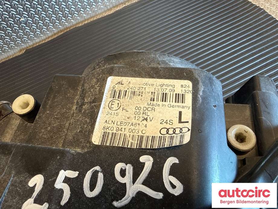 Frontlykt venstre xenon til Audi A4 2007-2014 (Type IV) (B8) (B8) (AUDI|8K0 941 029 AJ|)