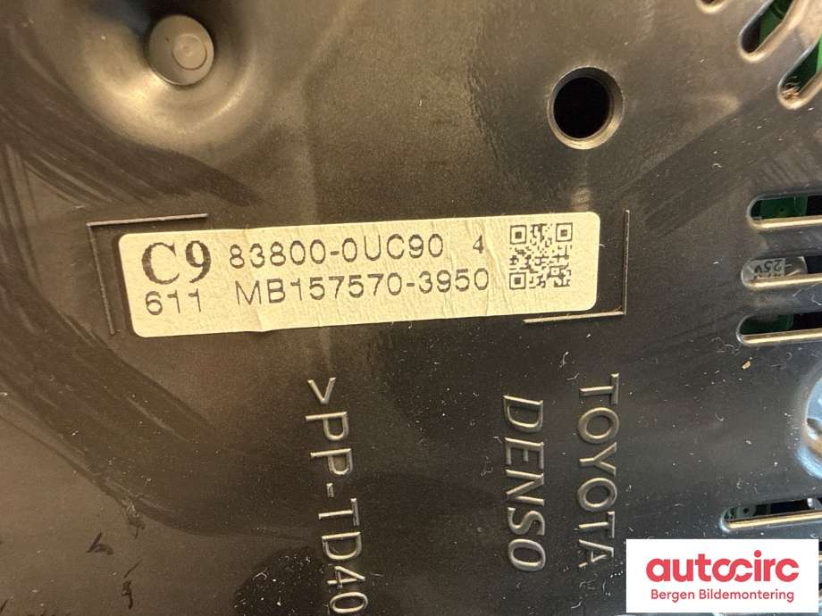 Speedometer til Toyota Yaris 2014-2020 (Type III, Fase 2) (TOYOTA|838000UC90|)