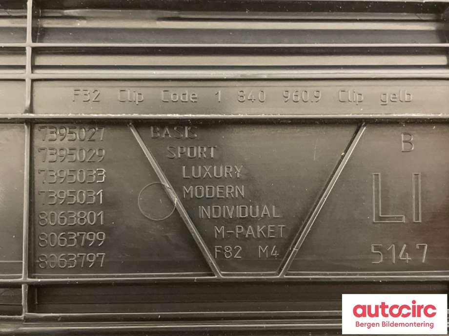 Lister til BMW 4-Serie 2013-2020 (F32/F33/F36) (F32/F33/F36) (BMW|51 47 8 063 797|893801900)
