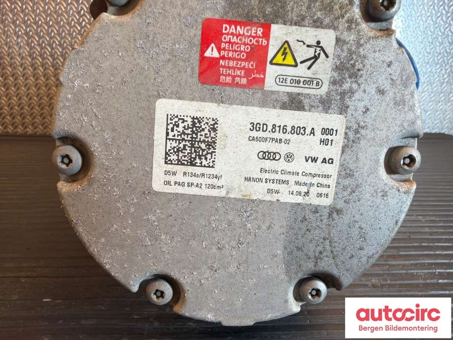 Aircondition kompressor til VW E-Up 2019-->> (VOLKSWAGEN|5QE 816 803 H|5QE 816 803 L|)