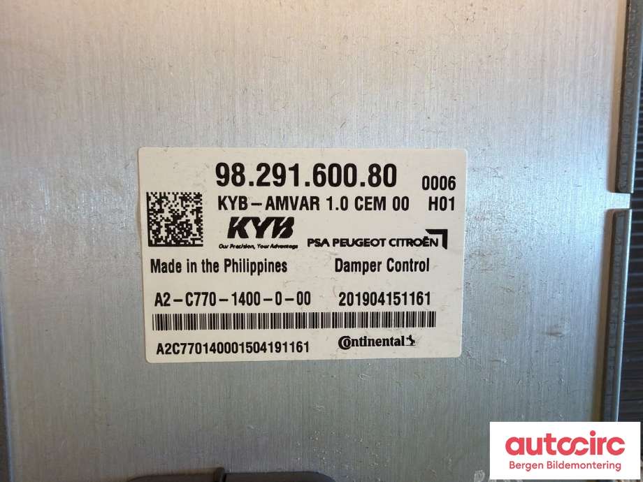 Styreenhet nivå/luftfjæring til Peugeot 508 2018-->> (Type II) (PEUGEOT|16 364 092 80||98 291 600 80)