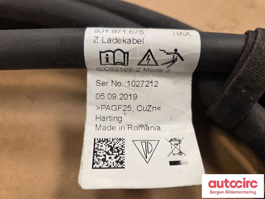 Batterilader kabel til VW e-Golf 2017-2020 (Fase 2) (VOLKSWAGEN|)