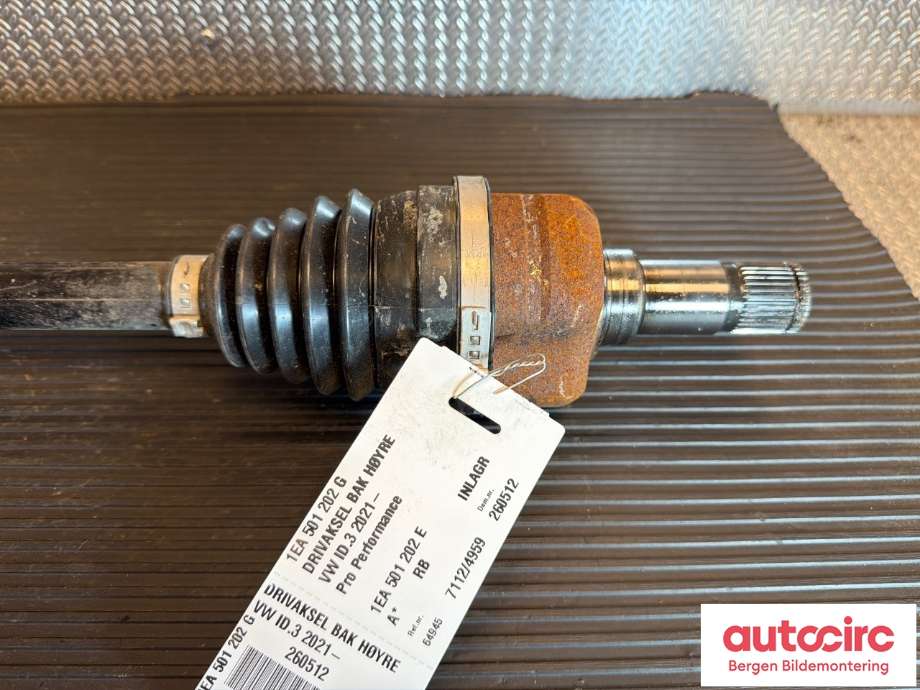 Drivaksel høyre bak, elbil til VW ID.3 2020-->> (VOLKSWAGEN|1EA 501 202 G|1EA 501 202 E|)