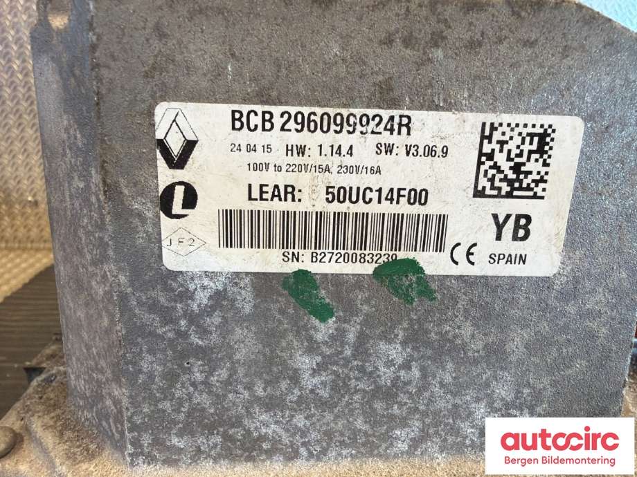 Batterilader (OBC - On Board Charger) til Renault Kangoo 2008-2021 (Type II) (RENAULT|296099924R|)