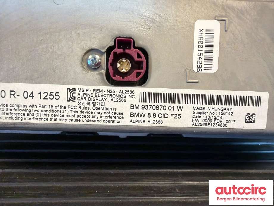 Instrument kjørecomputer til BMW X4 2014-2018 (F26) (F26) (BMW|65509370870|)