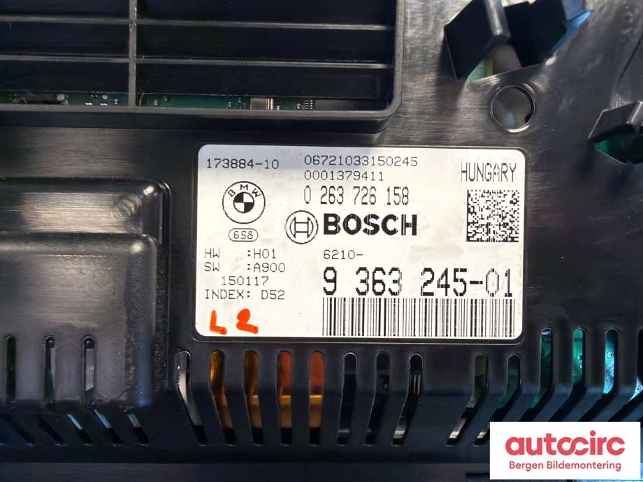 Instrumentpanel til BMW X4 2014-2018 (F26) (F26) (BMW|62 10 8 795 224|)