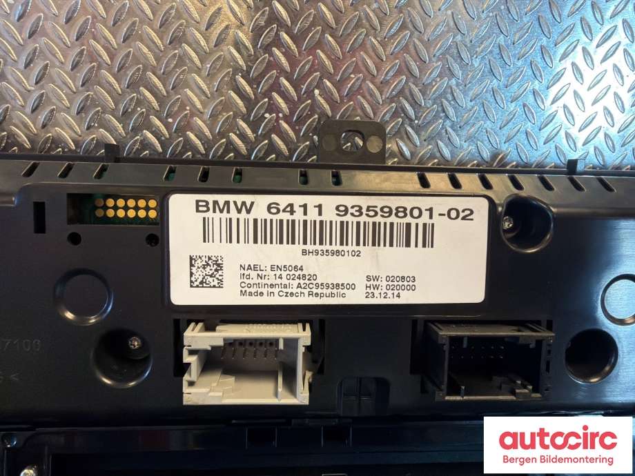 Varmeapparat betjening til BMW X4 2014-2018 (F26) (F26) (BMW|64116825513|)