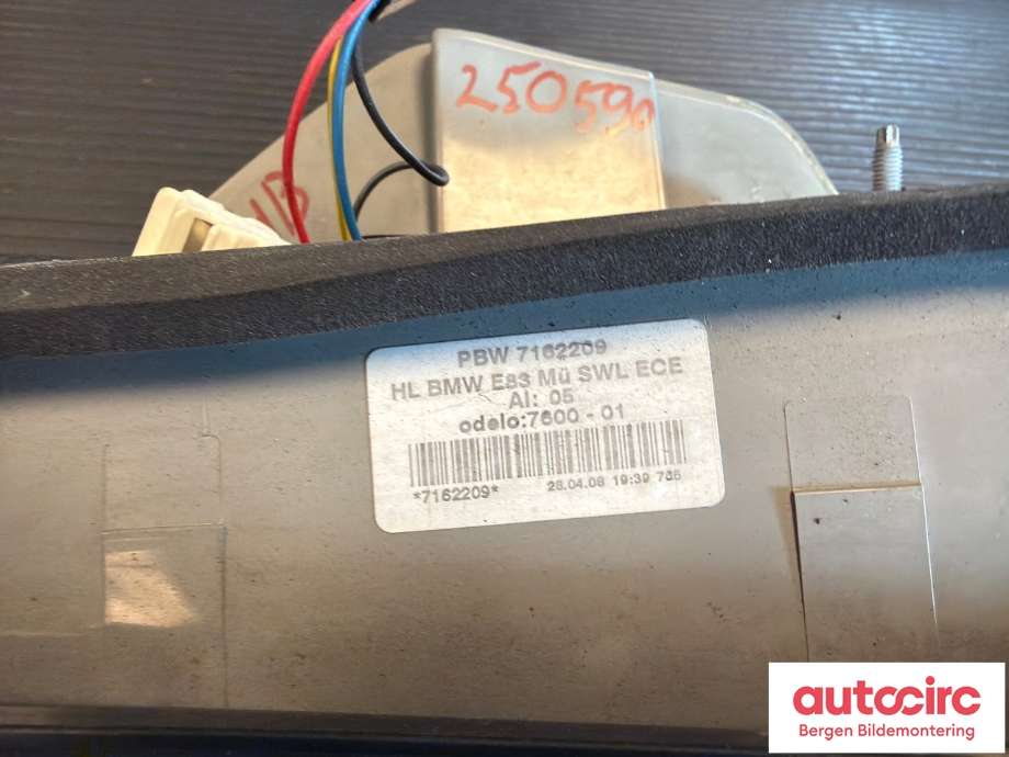 Baklykt venstre til BMW X3 2007-2010 (Fase 2) (E83) (E83) (BMW|63 21 7 162 209|)