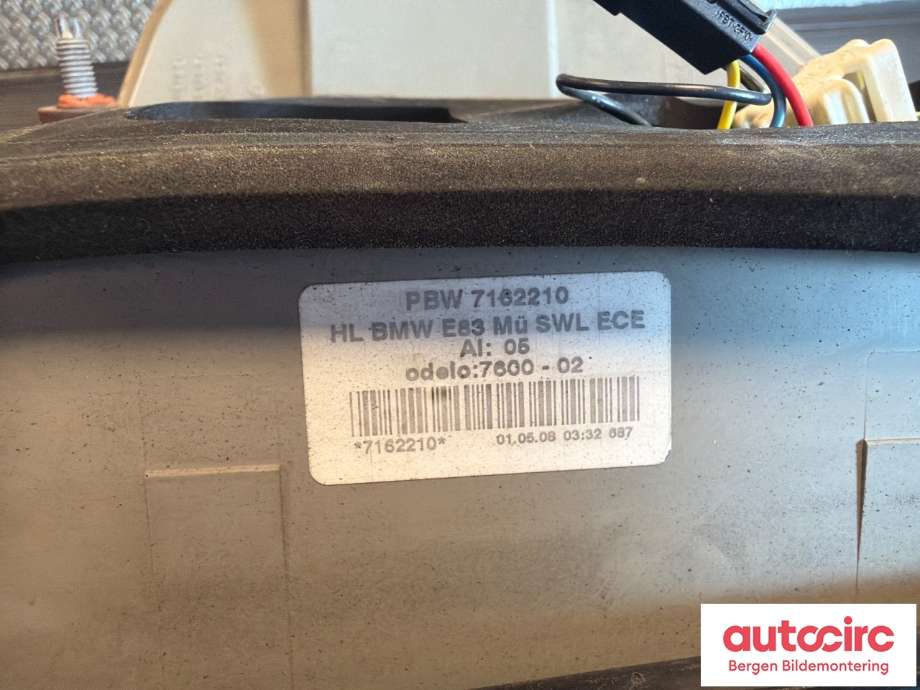 Baklykt høyre til BMW X3 2007-2010 (Fase 2) (E83) (E83) (BMW|63 21 7 162 210|)