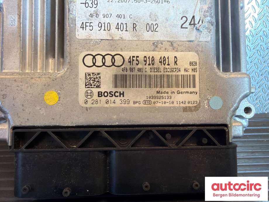 Styreenhet motor til Audi A6 2008-2011 (Type III, Fase 2) (C6) (C6) (AUDI|4F5910401RX|)