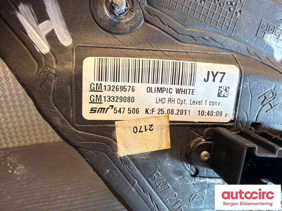 Speil høyre til Opel Insignia A 2009-2014 (OPEL|13268766|)