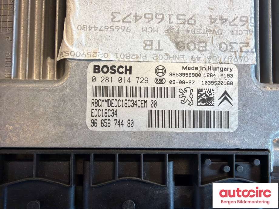 Styreenhet motor til Peugeot 3008 2009-2016 (Type I) (PEUGEOT|1943QW||9665674480)