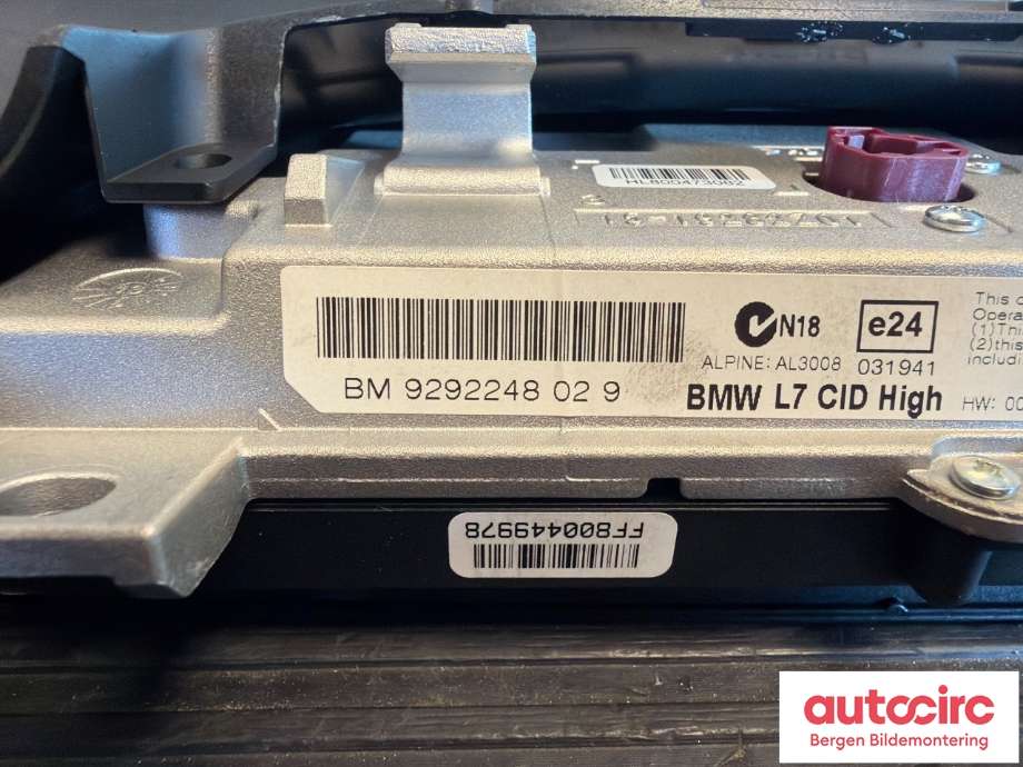 Multimedia display (MCU - Media Controller Unit) til BMW 4-Serie 2013-2020 (F32/F33/F36) (F32/F33/F36) (BMW|65 50 9 292 248|)